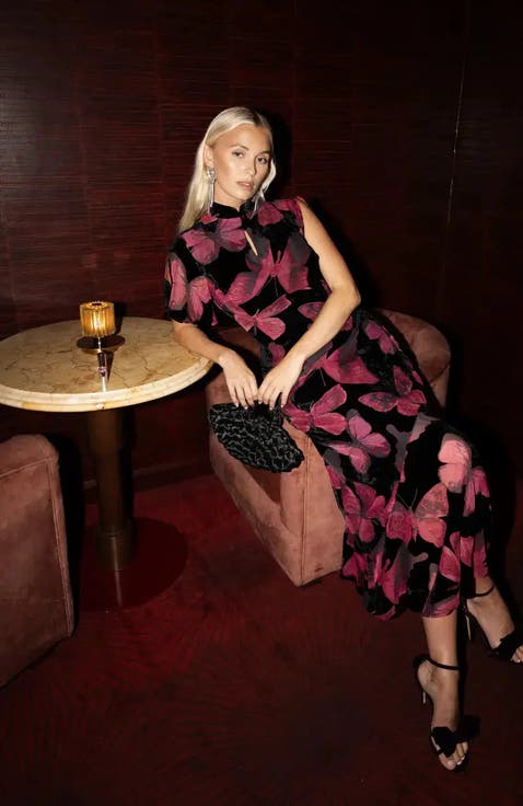 Kyoto Butterfly Print Dress