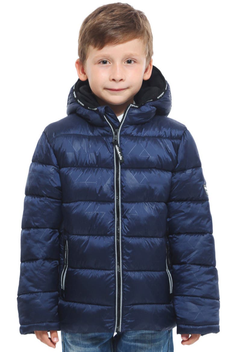 Kids' Heavyweight Fleece Lined Puffer Jacket, Main, color, Geo emboss