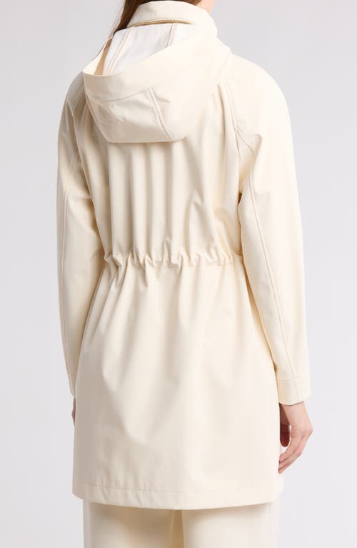 Bcbgeneration Water Resistant Hooded Drawstring Waist Jacket In Bone