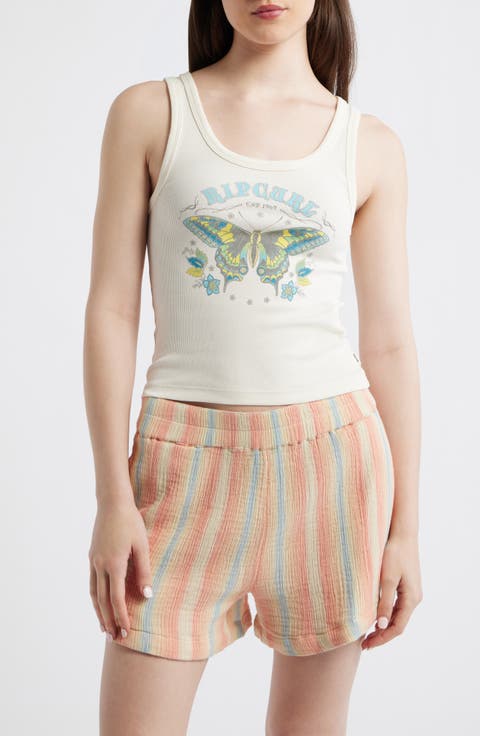 Moon Stretch Cotton Rib Graphic Tank