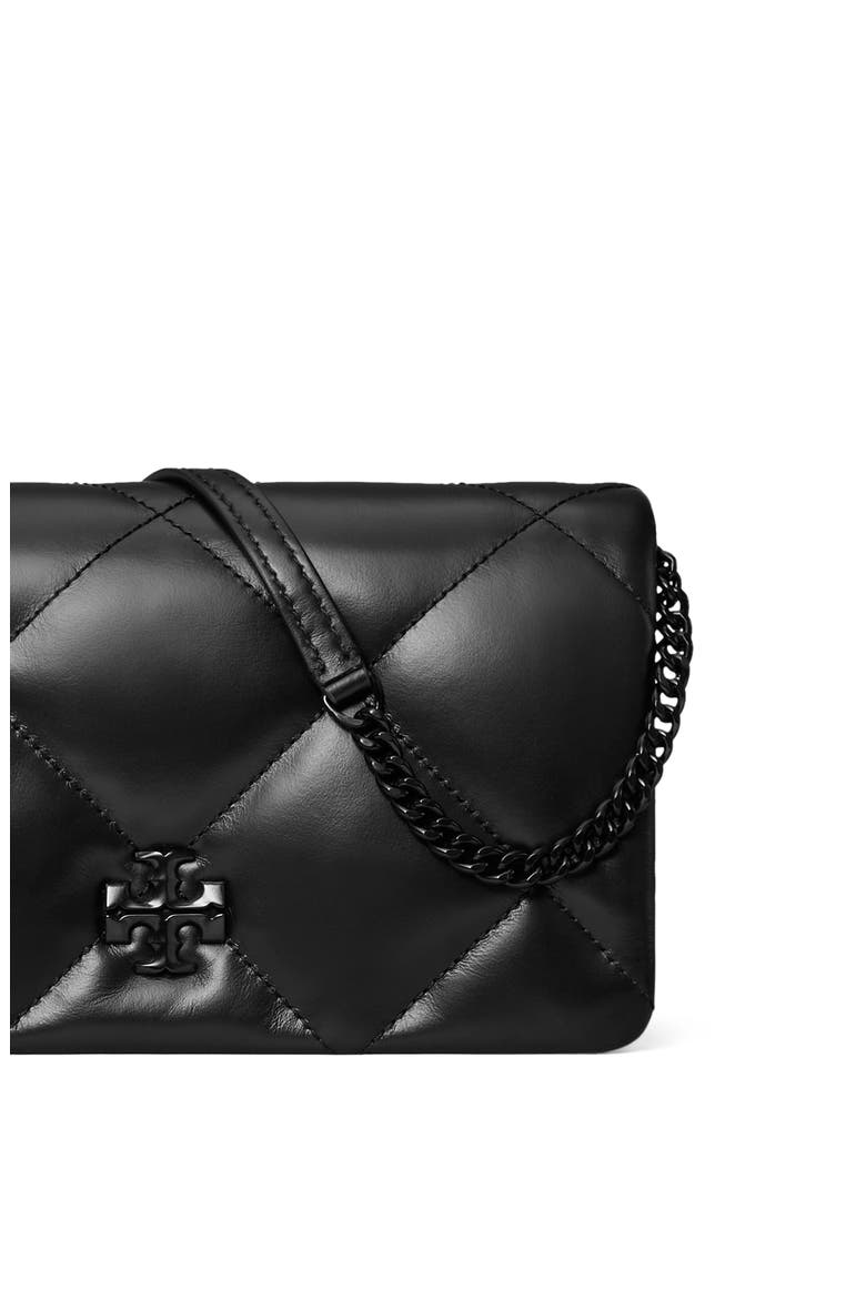 Kira Diamond Quilted Wallet on a Chain, Alternate, color, BLACK