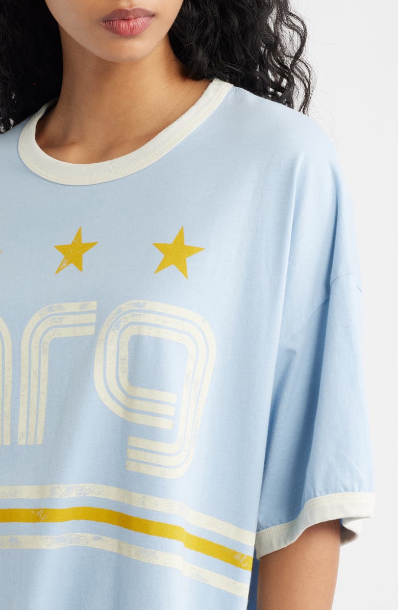 Daydreamer Argentina World Cup Oversized Graphic Ringer T-Shirt, Alternate, color, Fresh Blue Combo