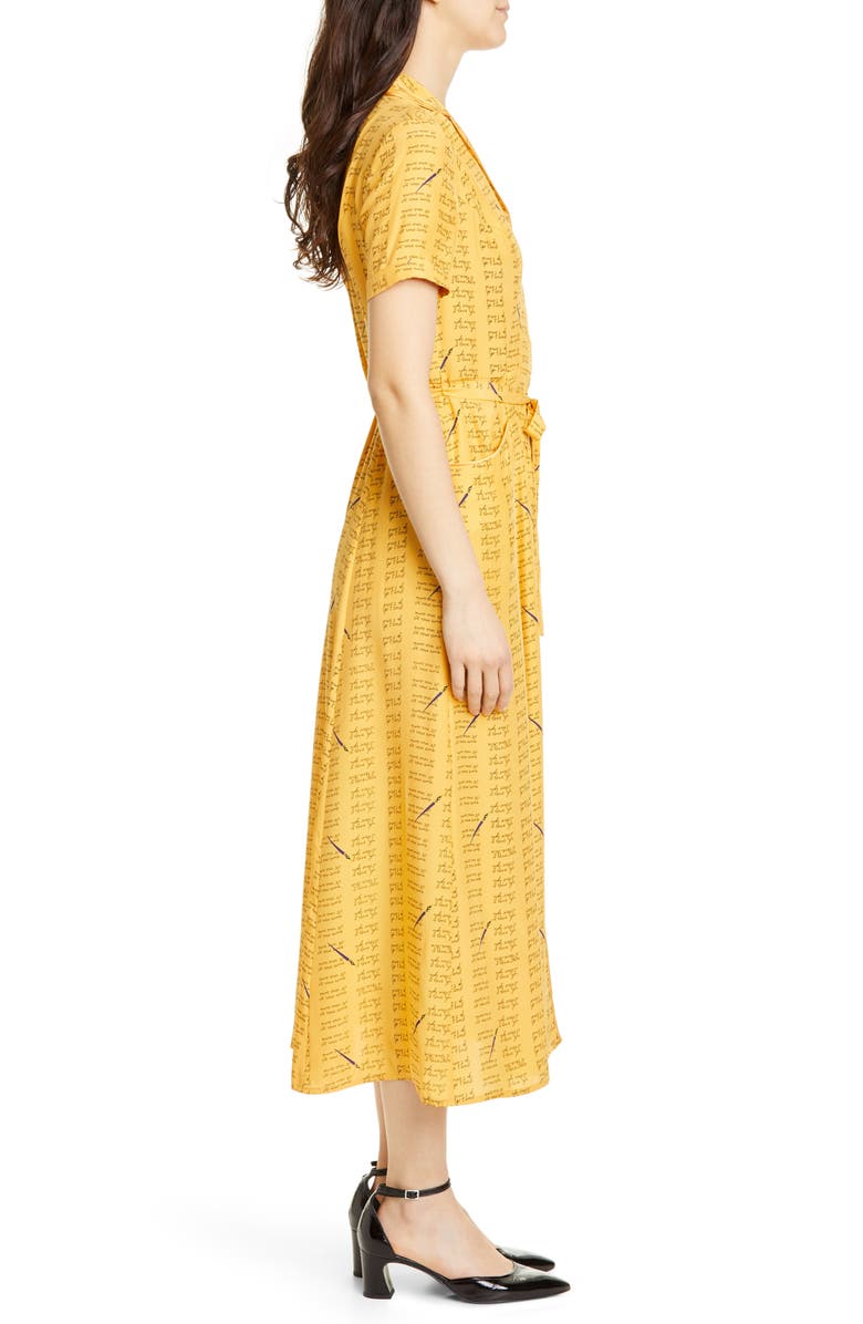 HVN Maria Love Notes Silk Shirtdress, Alternate, color, 