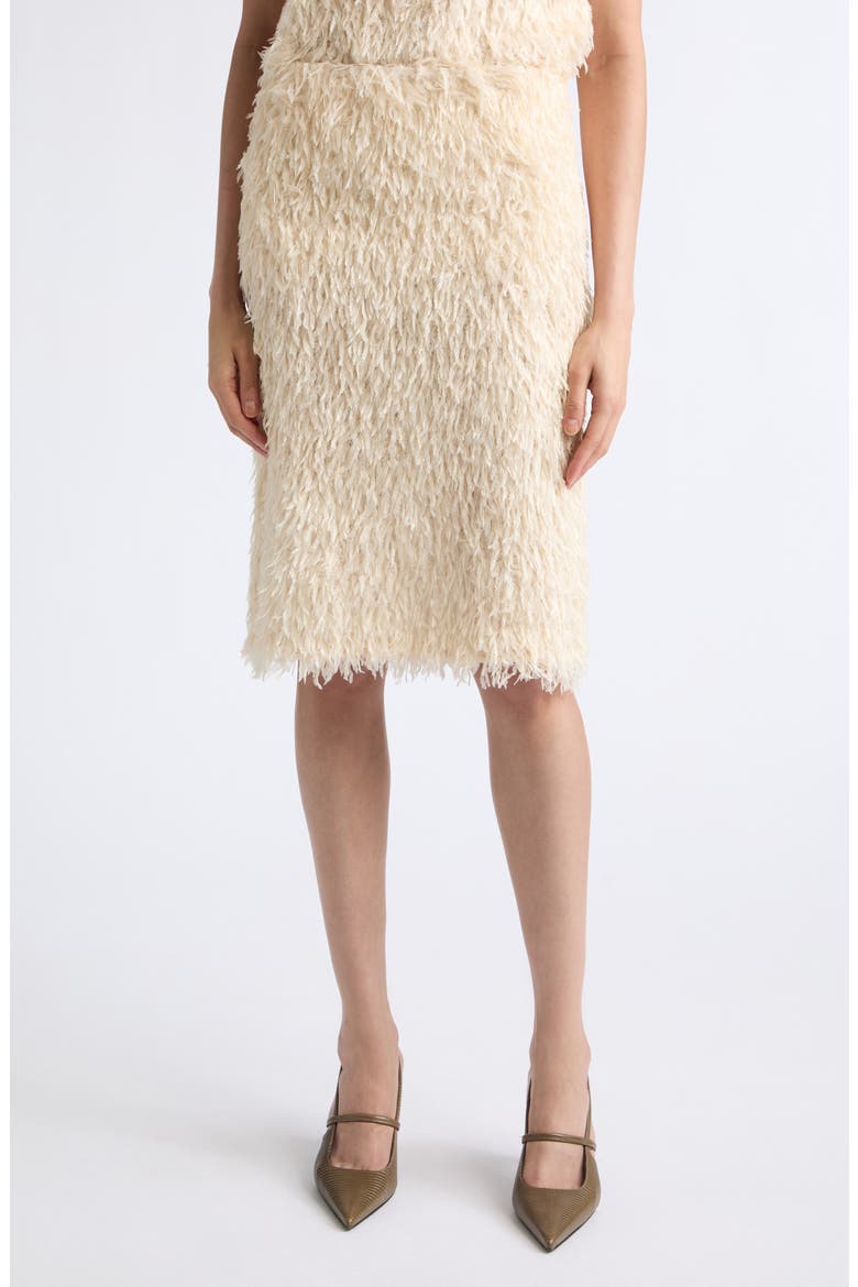 Feathered Jersey Midi Skirt, Main, color, EGGSHELL