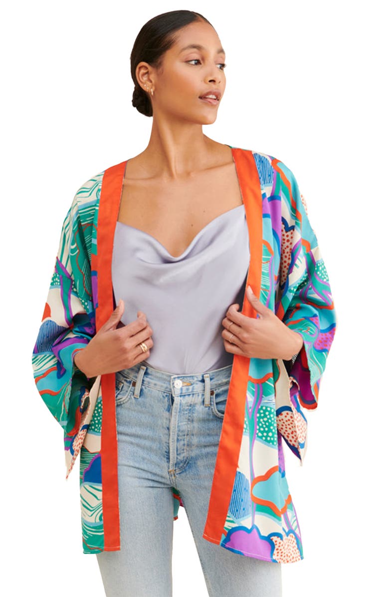 SAACHI Blob Pattern Ruana, Alternate, color,