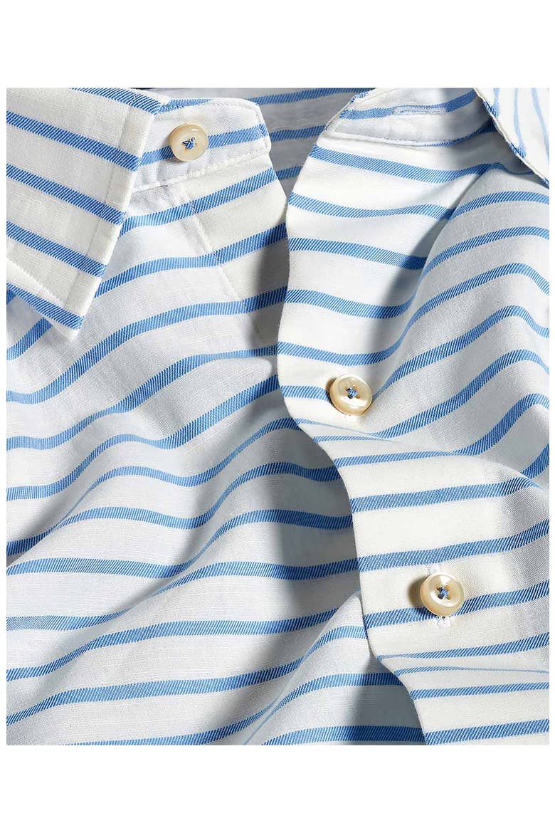 Barre Stripe Slub Cotton Button-Up Shirt, Alternate, color, WHITE/ BLUE