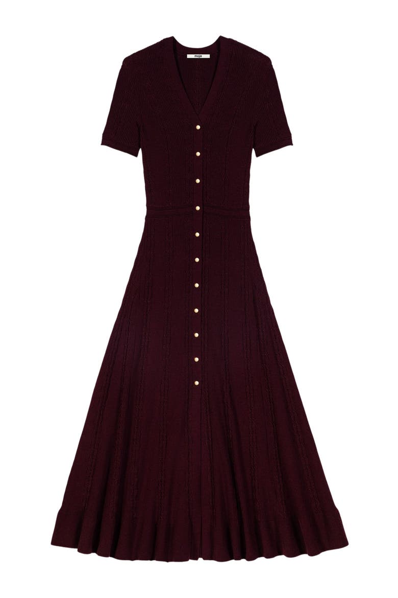 Knit maxi dress, Alternate, color, Burgundy