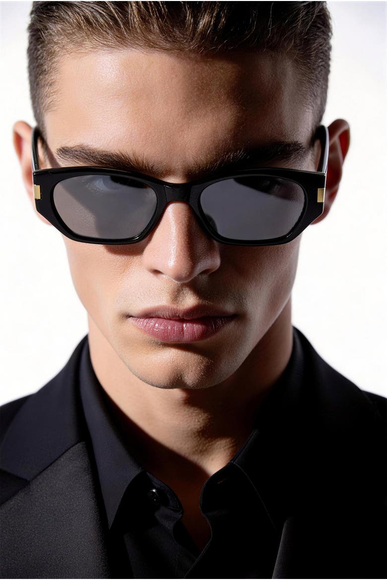 Neo-Noir Polarized Sunglasses, Alternate, color, Black
