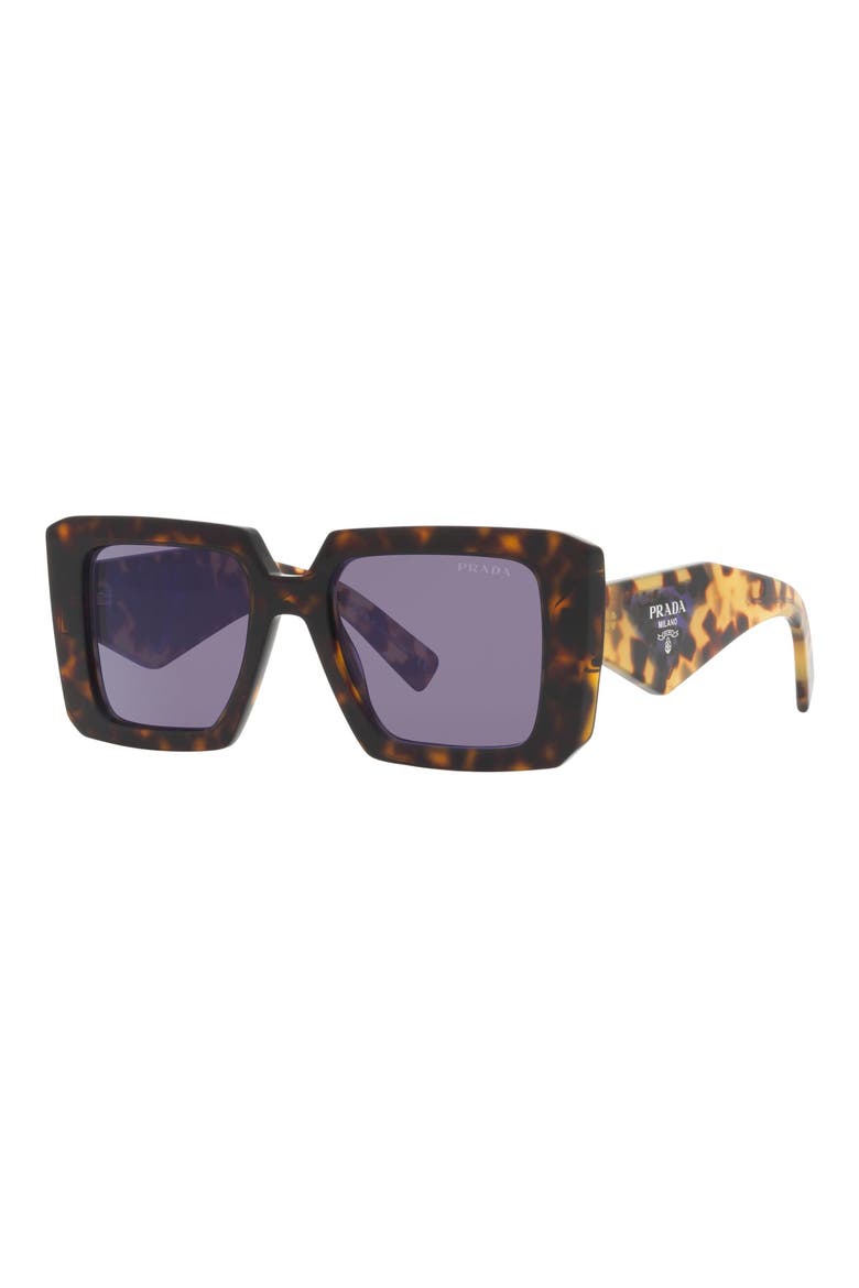 51mm Tortoise Square Sunglasses, Alternate, color, TORTOISE