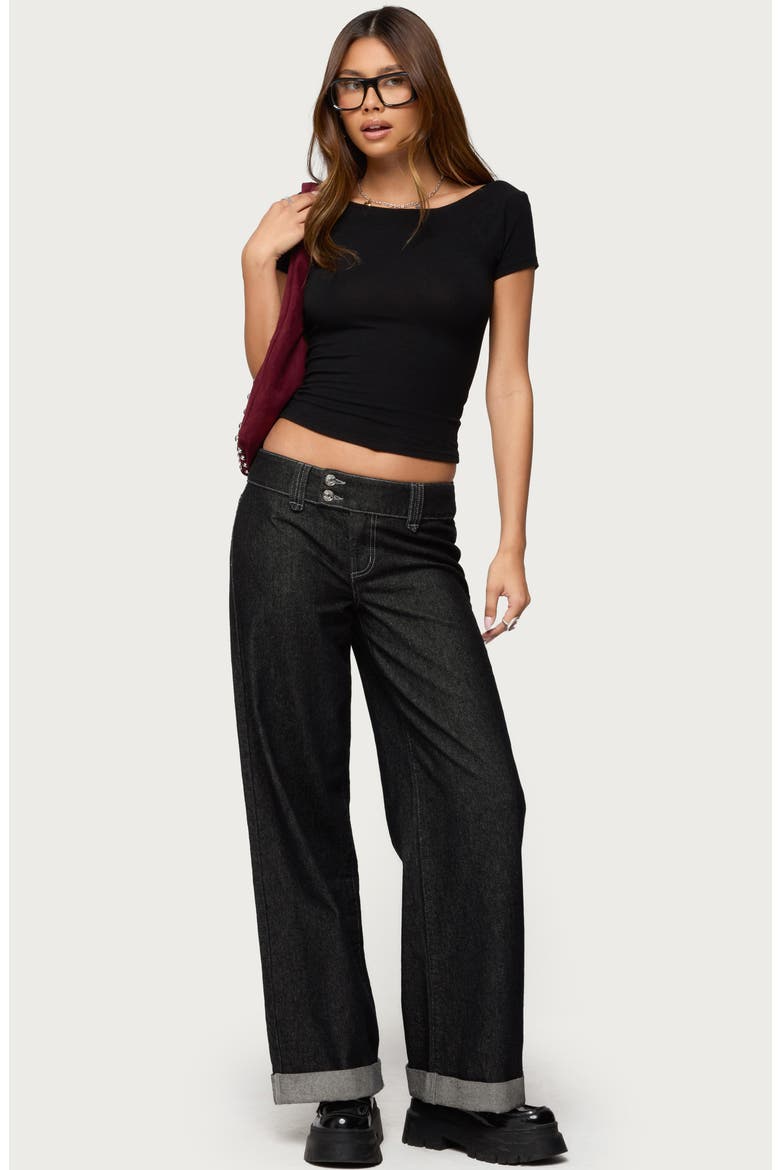 Becca Boat Neck T-Shirt, Alternate, color, BLACK