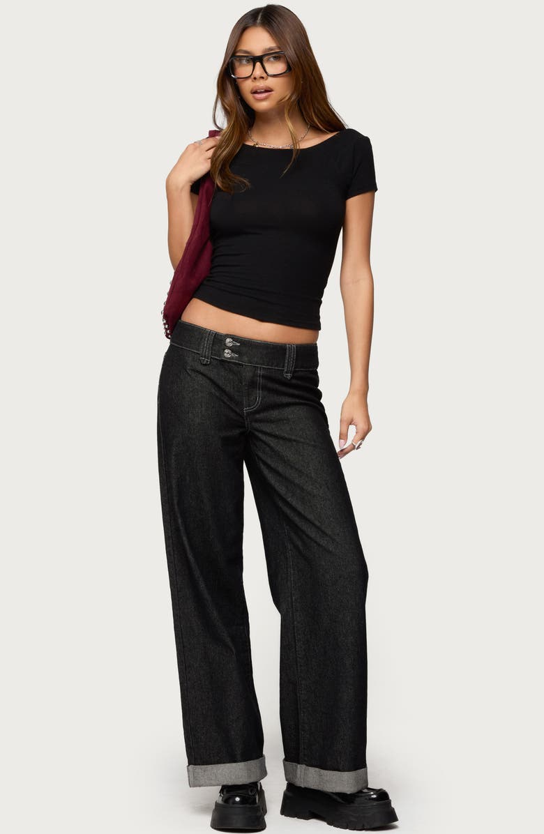 EDIKTED Becca Boat Neck T-Shirt, Alternate, color, 