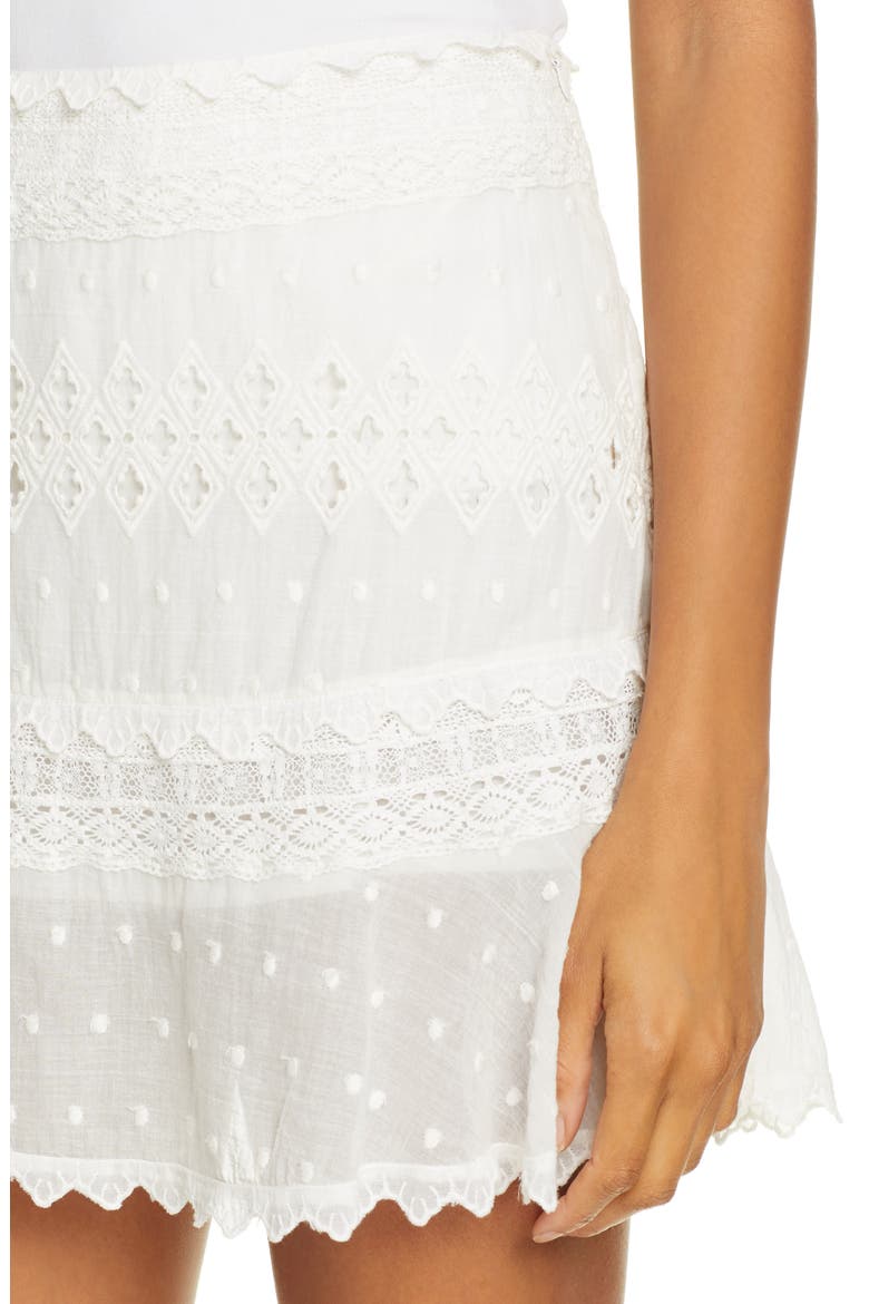 Embroidered Miniskirt, Alternate, color, IVORY