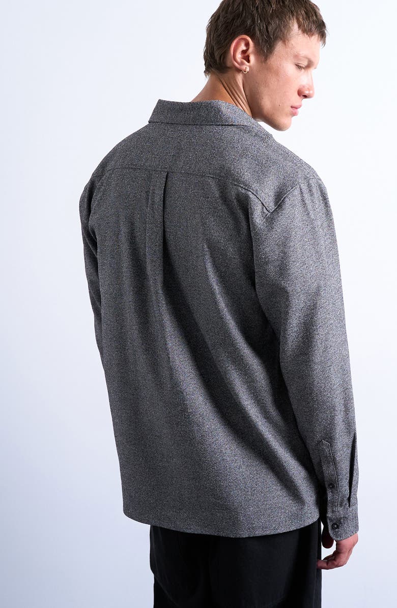 Topman Relaxed Fit Textured Button-Up Shirt, Alternate, color, Grey