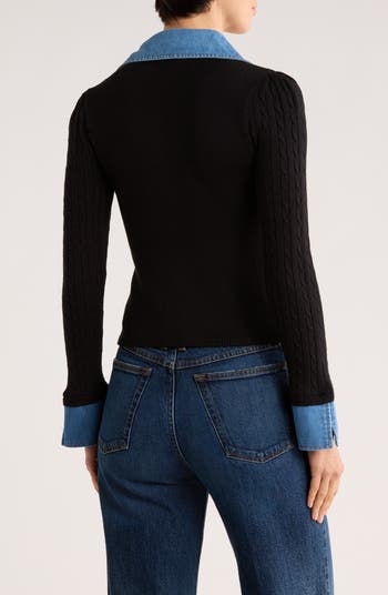 Button Front Sailor Collar Cardigan