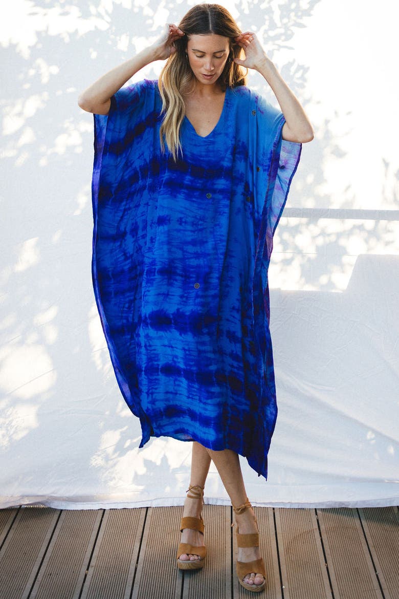 Long Caftan Riri, Alternate, color, Blue
