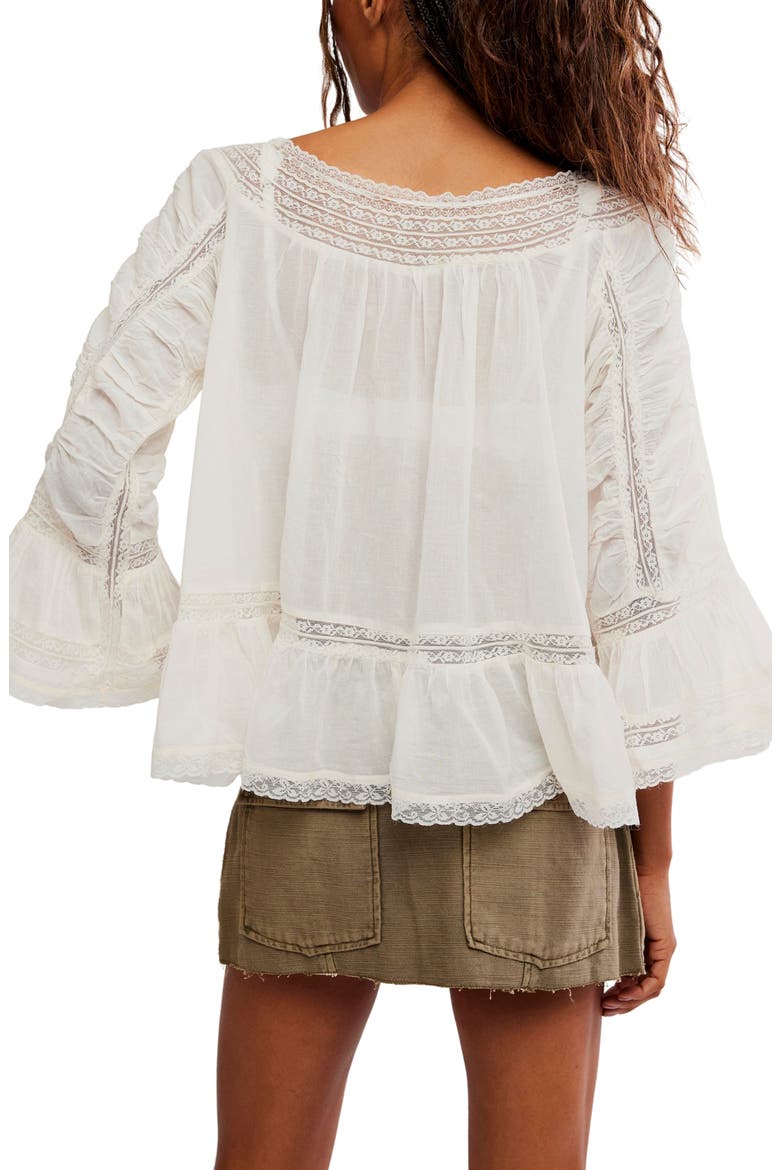 She's a Romantic Lace Detail Cotton Top, Alternate, color, IVORY