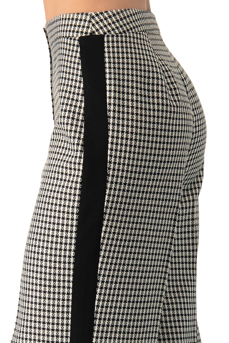 Checkered Wide-Leg Trousers With Side Stripe, Alternate, color, Black