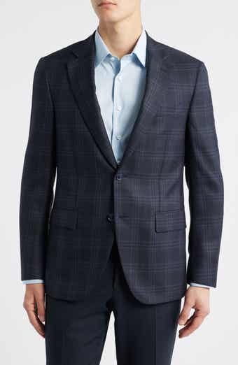 Flynn Classic Fit Navy Windowpane Check Wool Sport Coat