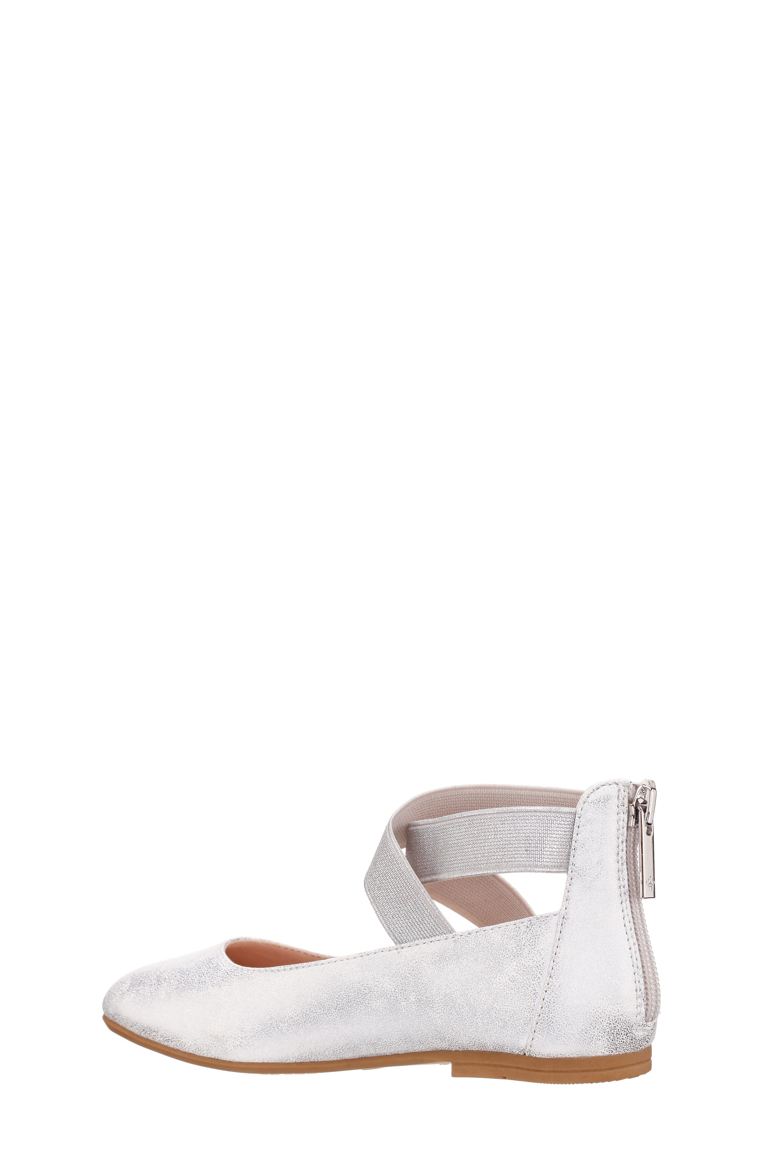 Marissa Cross Strap Flat, Alternate, color, SILVER DISTRESSED
