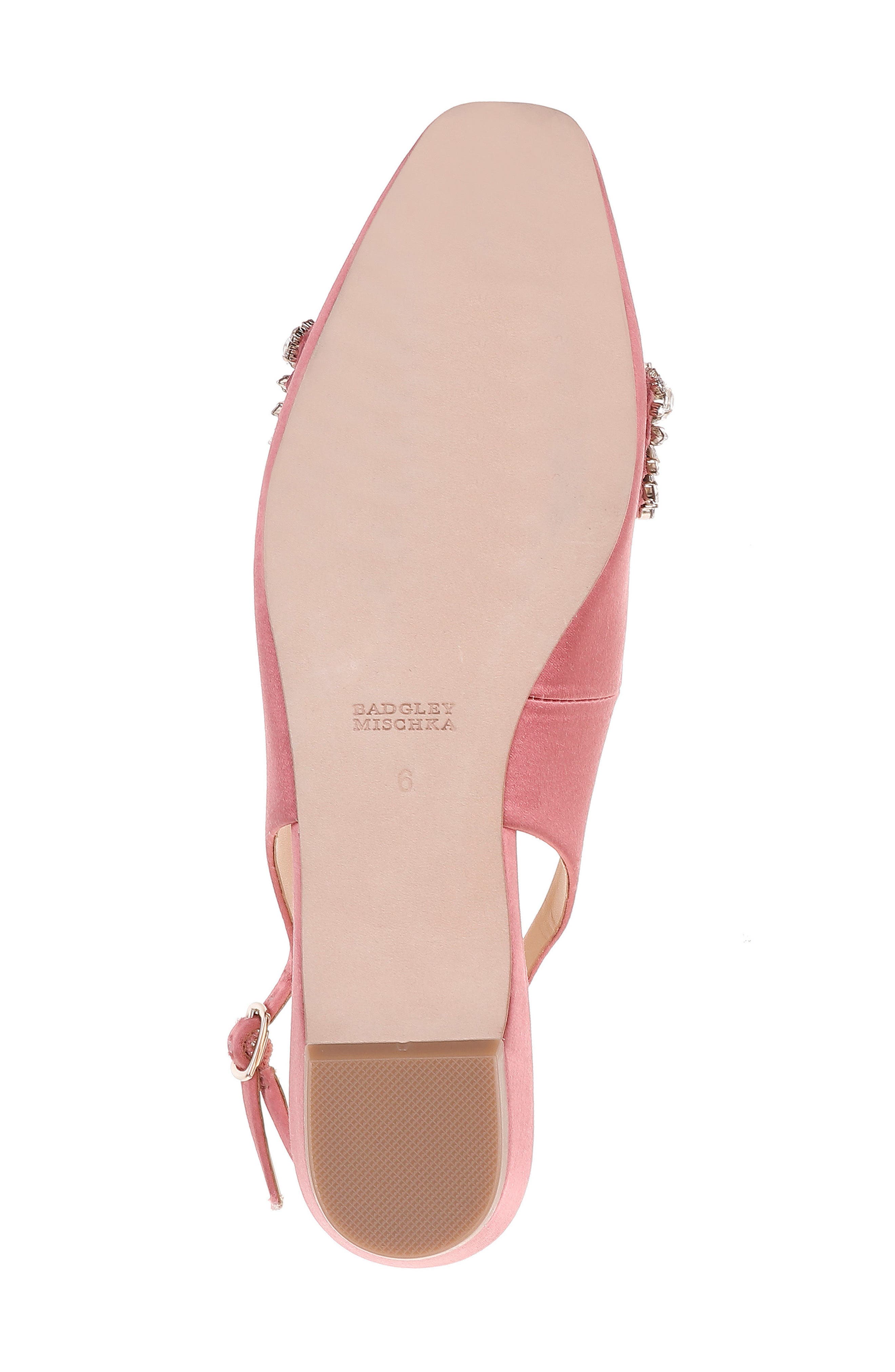 Badgley Mischka Shayla Slingback Flat, Alternate, color, GRAPEFRUIT SATIN