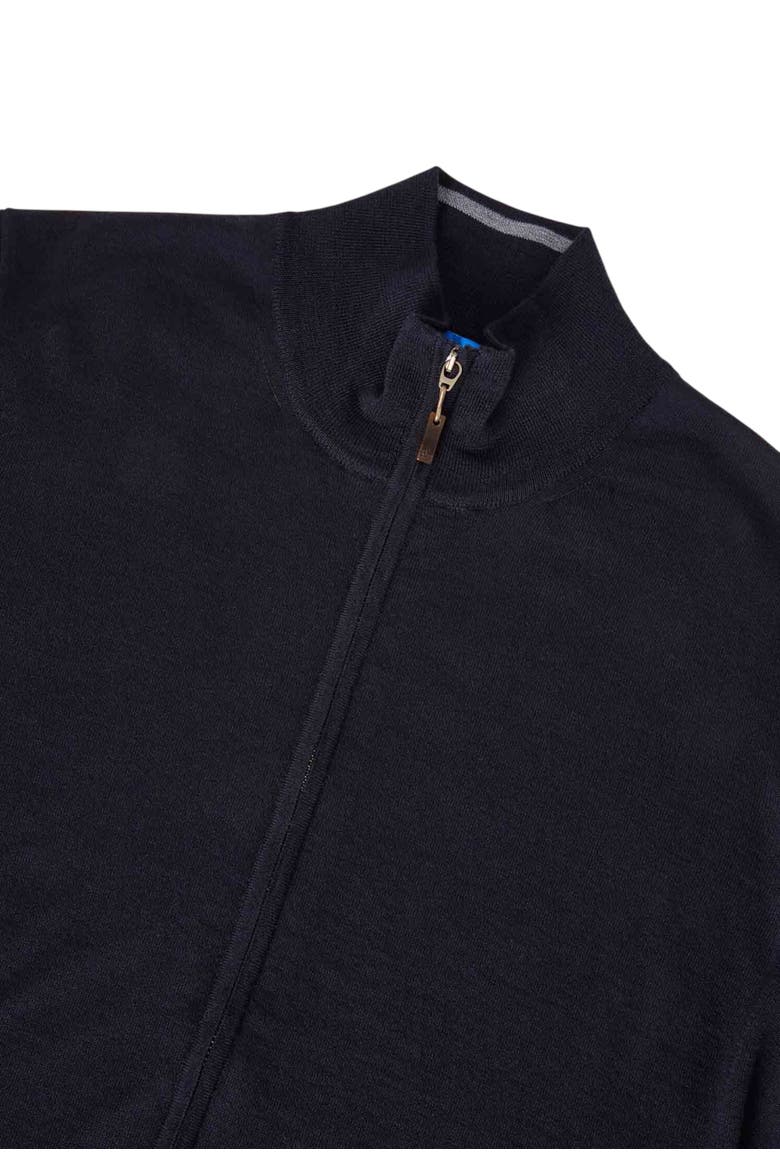 Dalton Full Washable Merino Zip Sweater, Alternate, color, Navy W/Gray Tipping