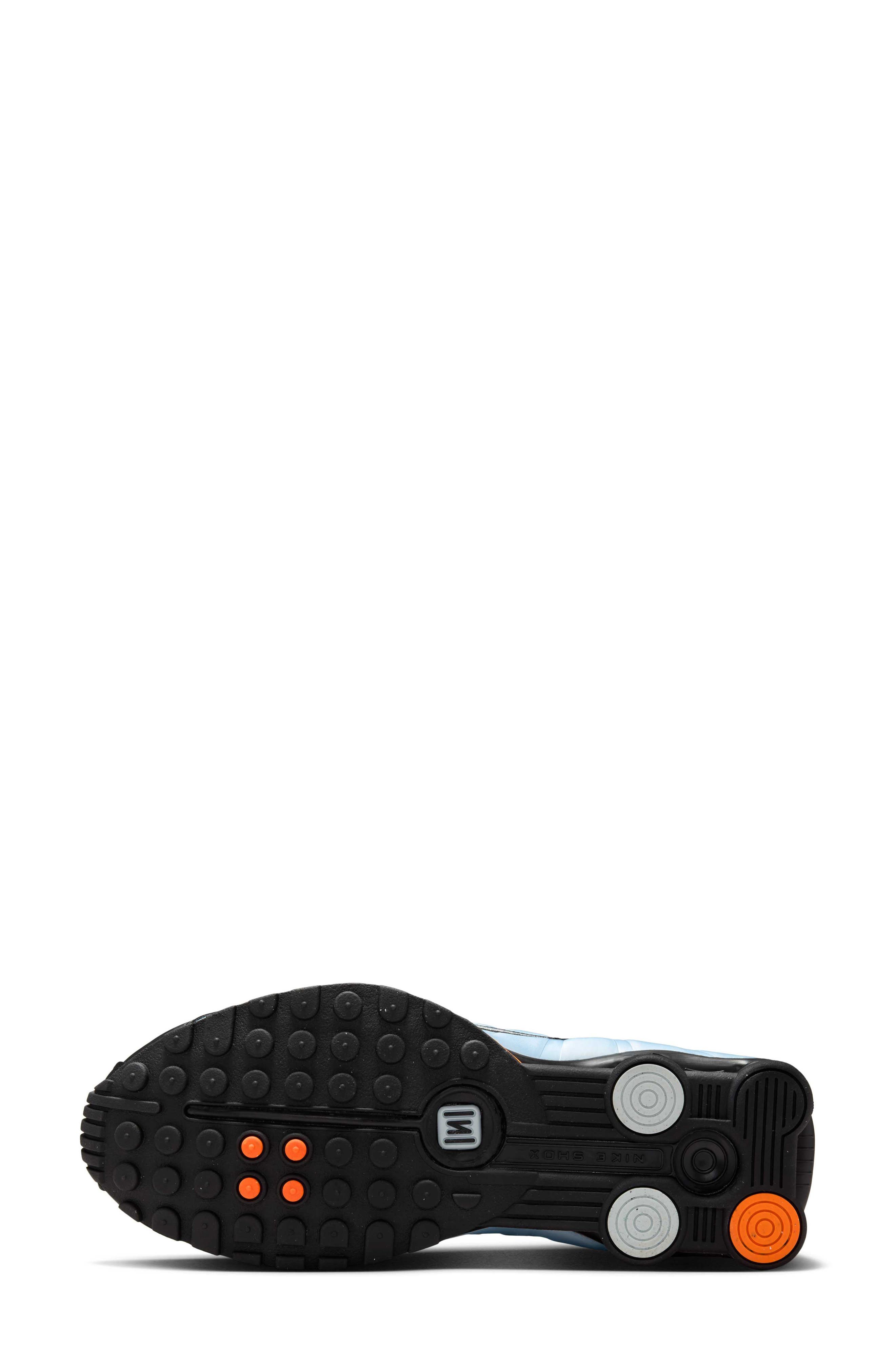 Shox R4 Sneaker, Alternate, color, BLUE TINT/ TOTAL ORANGE/ BLACK