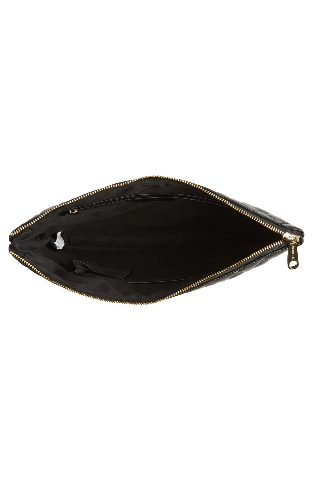 'Modern' Quilted Oversize Clutch, Alternate, color, BLACK