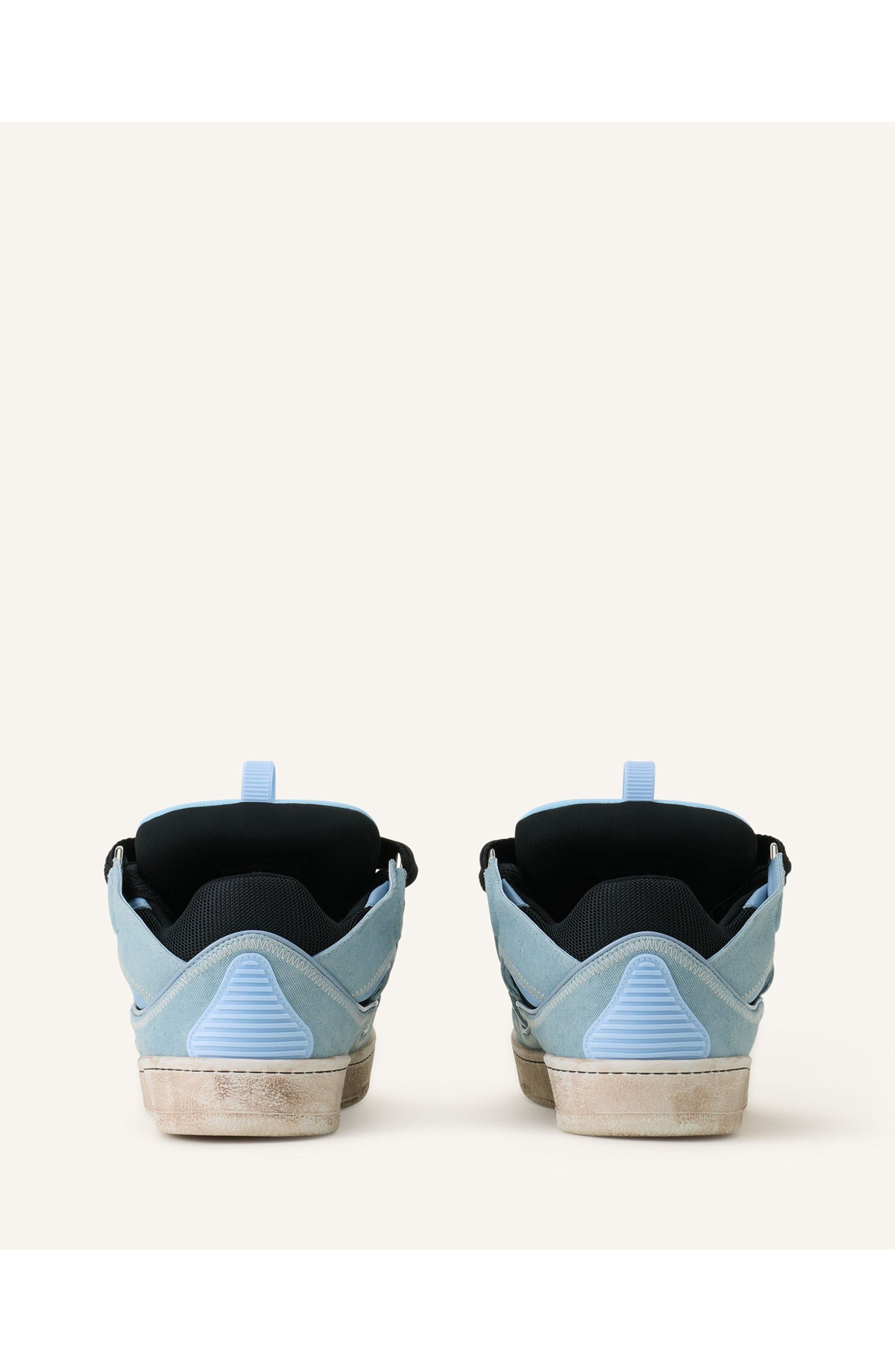 Lanvin Curb Canvas Sneakers, Alternate, color, Blue/Amber