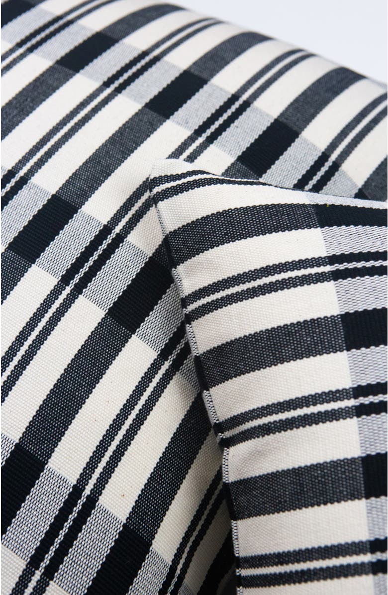 Archive New York Cecilia Black and Ivory Plaid Rectangle Handwoven Cotton Throw Pillow, Alternate, color, Black