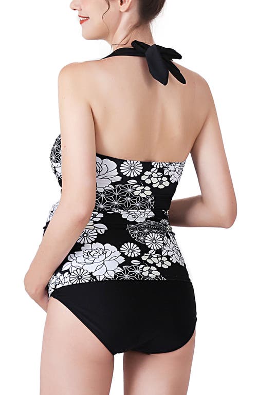 Kimi & Kai Chana Floral Print Upf50+ Two-piece Maternity Swimsuit In Multicolored