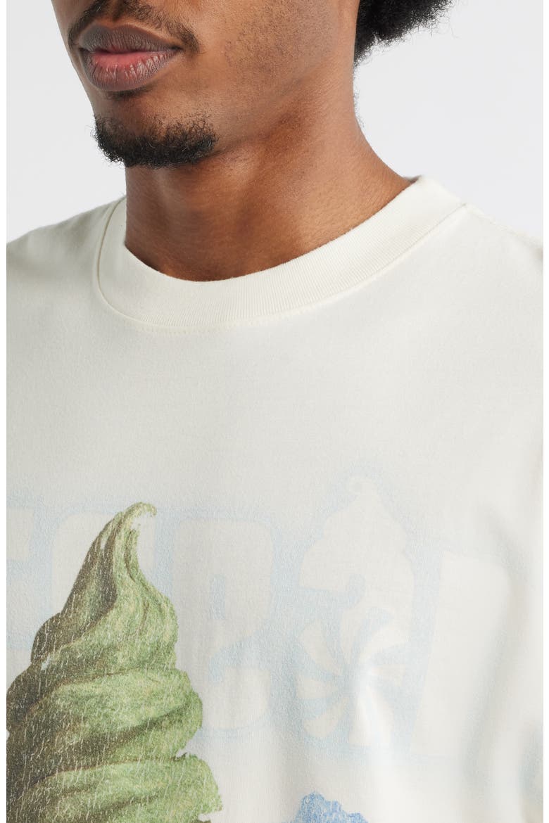 Custard Print Cotton T-Shirt, Alternate, color, ANTIQUE WHITE