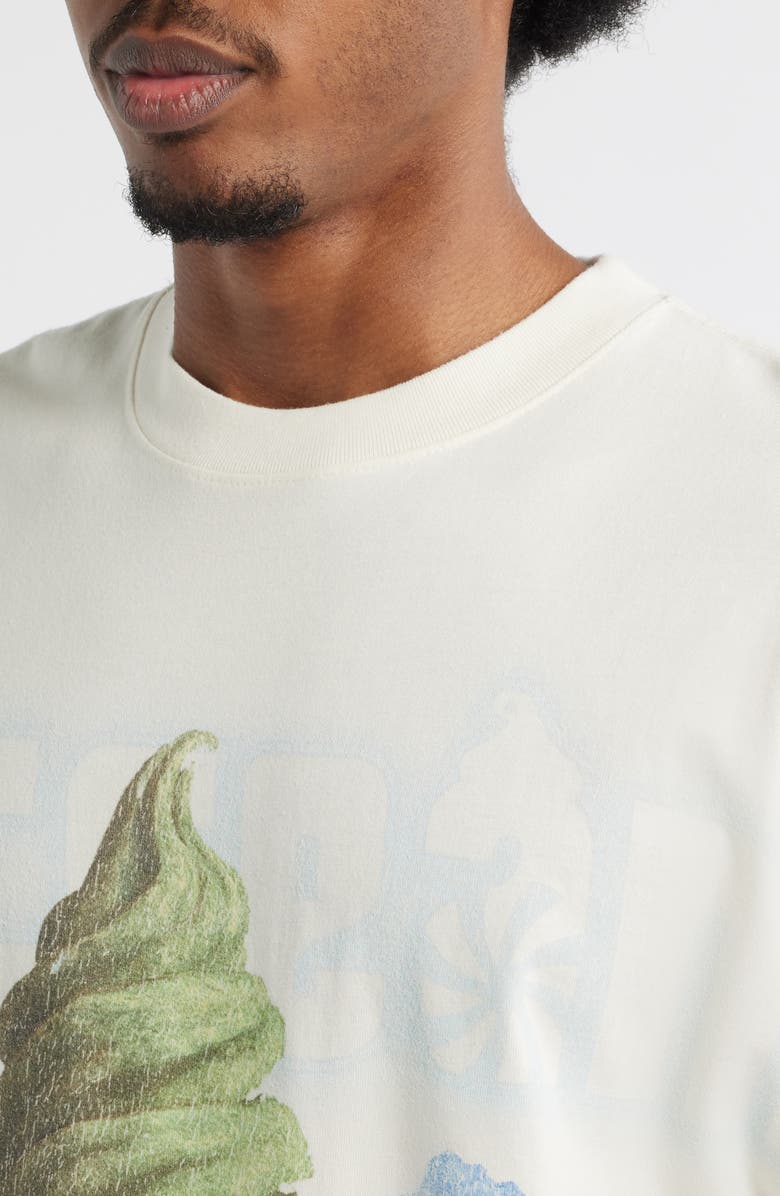 ICECREAM Custard Print Cotton T-Shirt, Alternate, color, Antique White