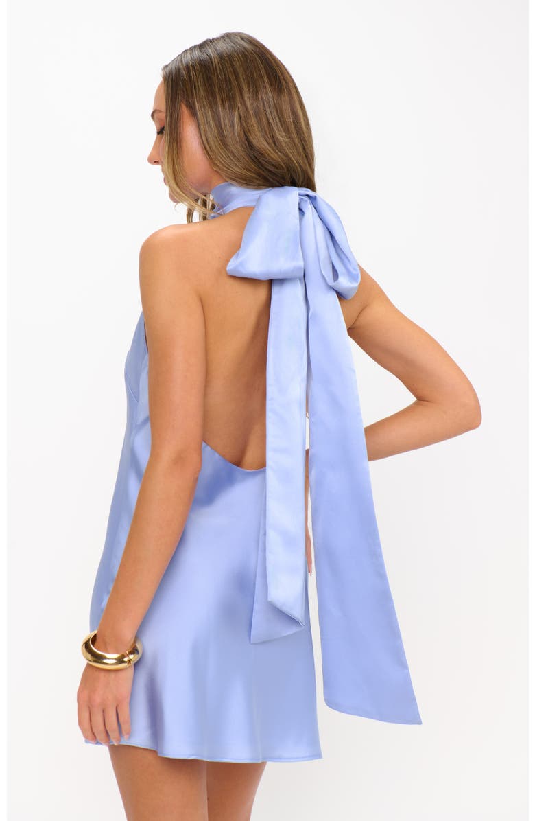 Show Me Your Mumu Lisa Mini Dress, Alternate, color, Borrowed Blue Luxe Satin