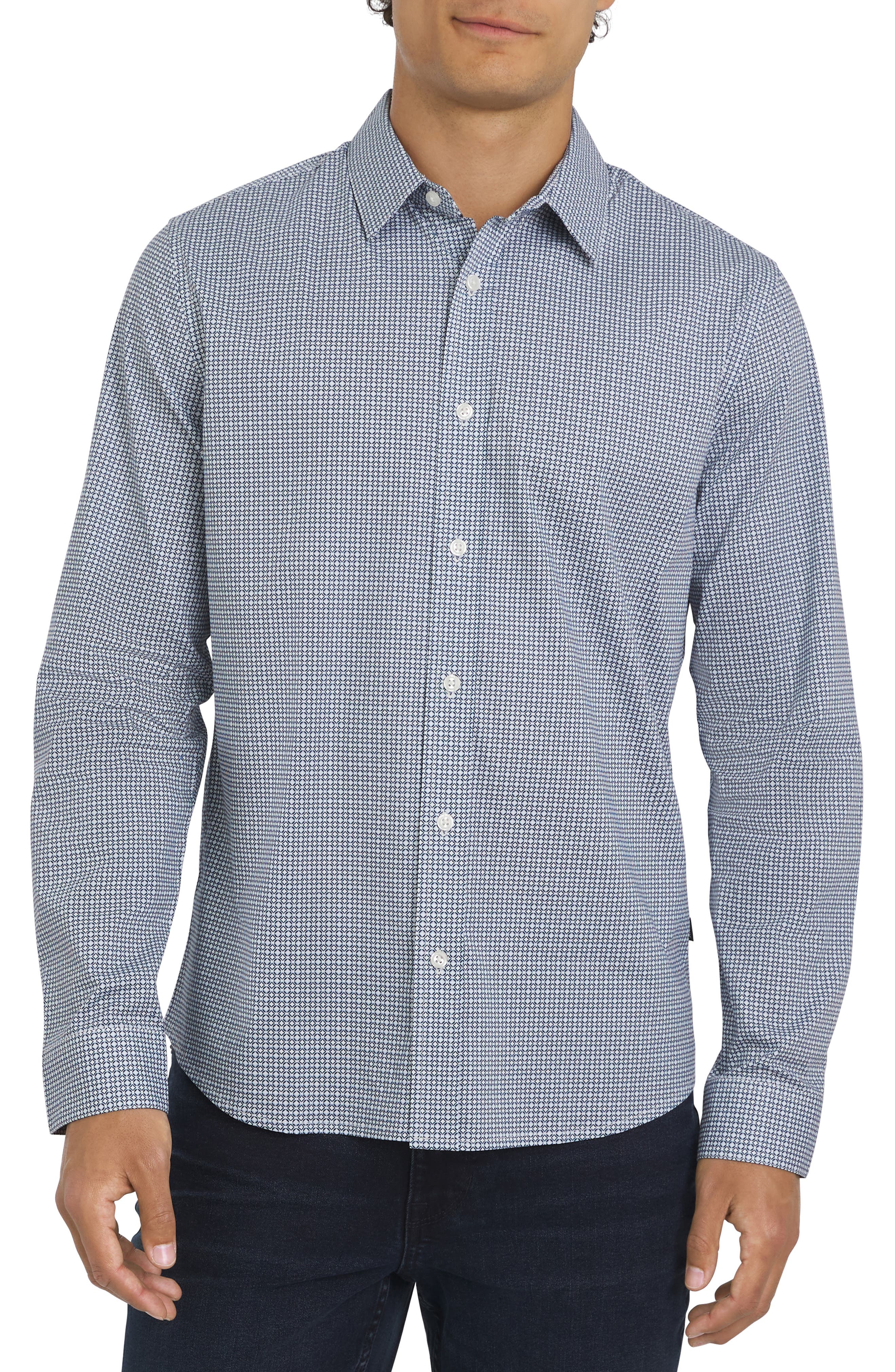 DKNY SPORTSWEAR Jericho Stretch Cotton Button-Up Shirt