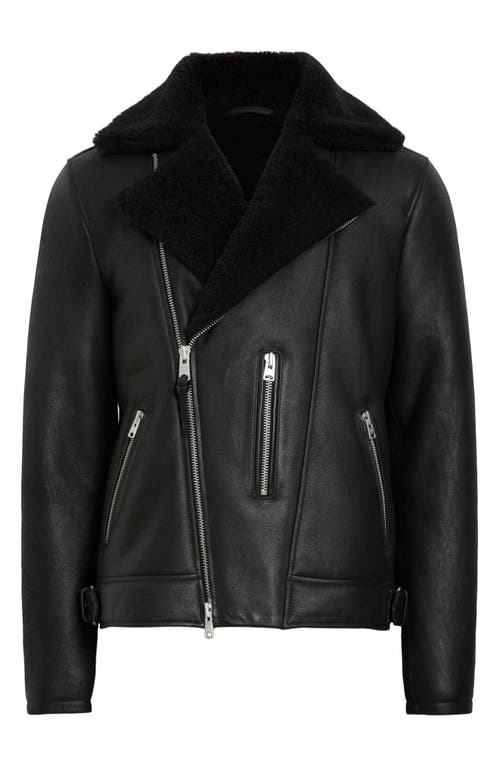 Allsaints Xena Shearling Lined Leather Biker Jacket