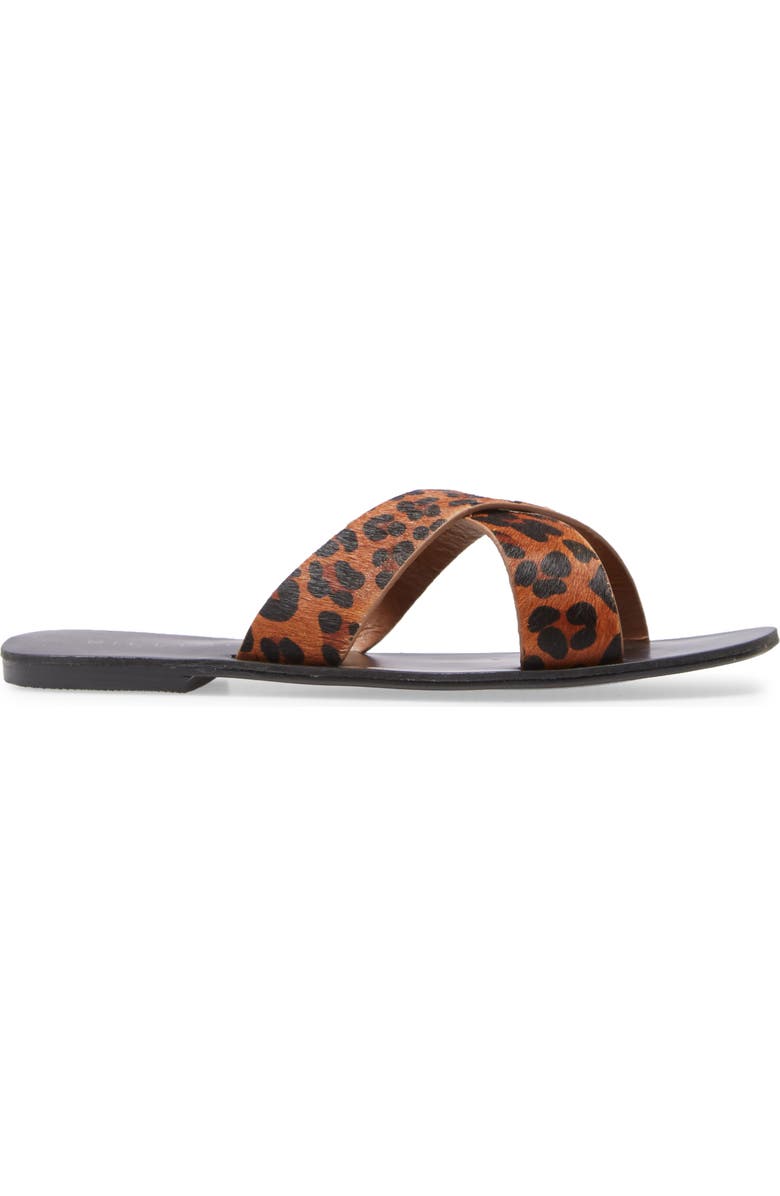 Billini Tahvo Leopard Print Genuine Calf Hair Slide Sandal, Alternate, color,