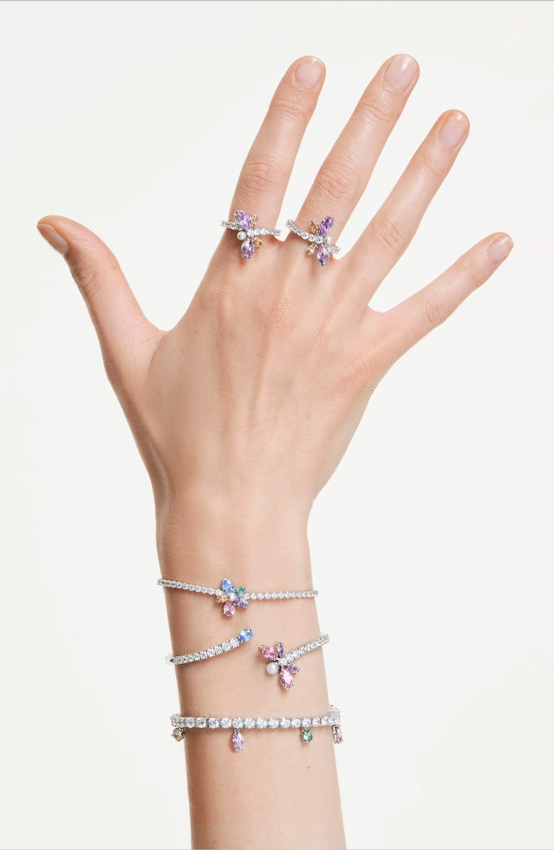 Swarovski x Ariana Grande Multicolor Crystal Ring, Alternate, color, Silver/ Multi