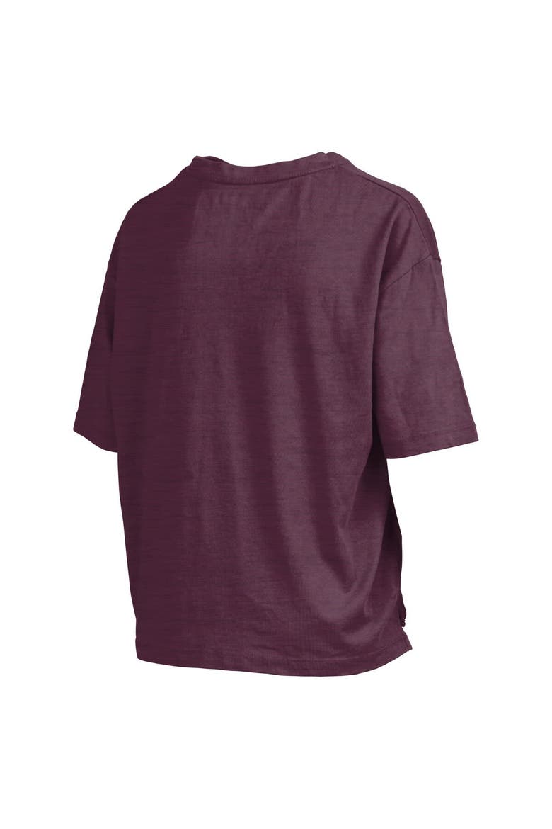 Women's Pressbox Maroon Virginia Tech Hokies Nelson Arch Over Logo Waist Length Oversized Slub T-Shirt, Alternate, color, Maroon