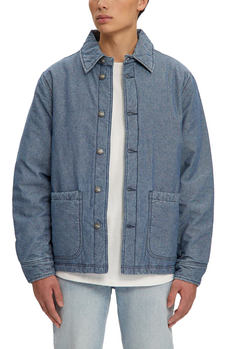 Noize Archie Denim Puffer Shirt Jacket, Main, color,