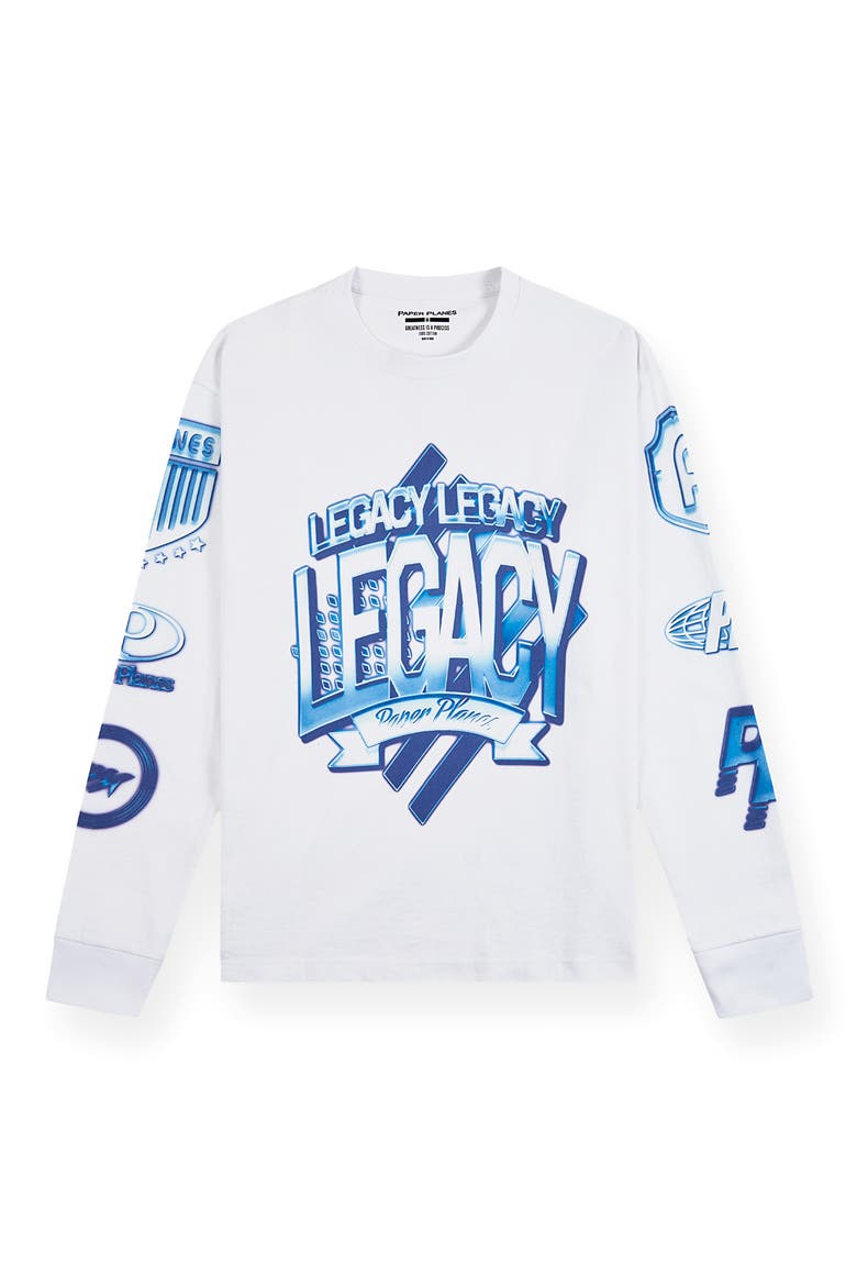 Planes Legacy Long Sleeve Cotton Graphic T-Shirt, Main, color, WHITE