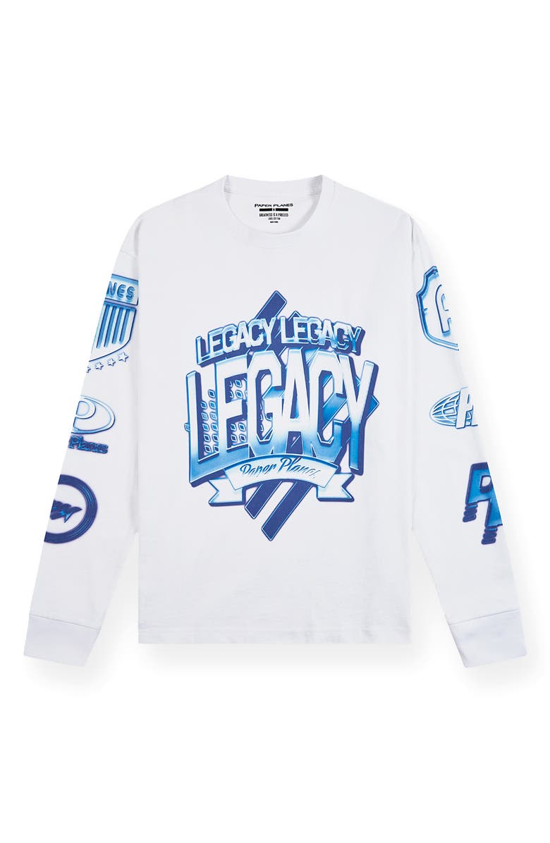 PAPER PLANES Planes Legacy Long Sleeve Cotton Graphic T-Shirt, Main, color, White