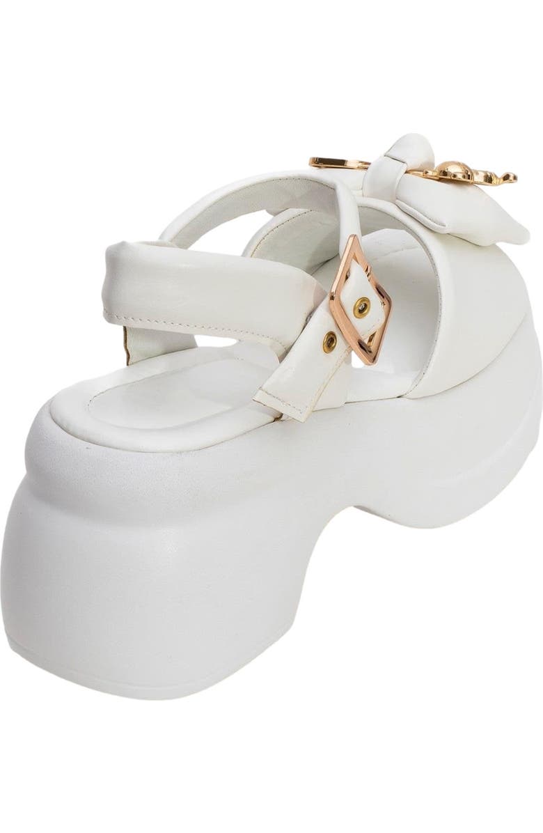Prologue Shoes Merida Buckle Platform Sandal, Alternate, color, White Faux Leather
