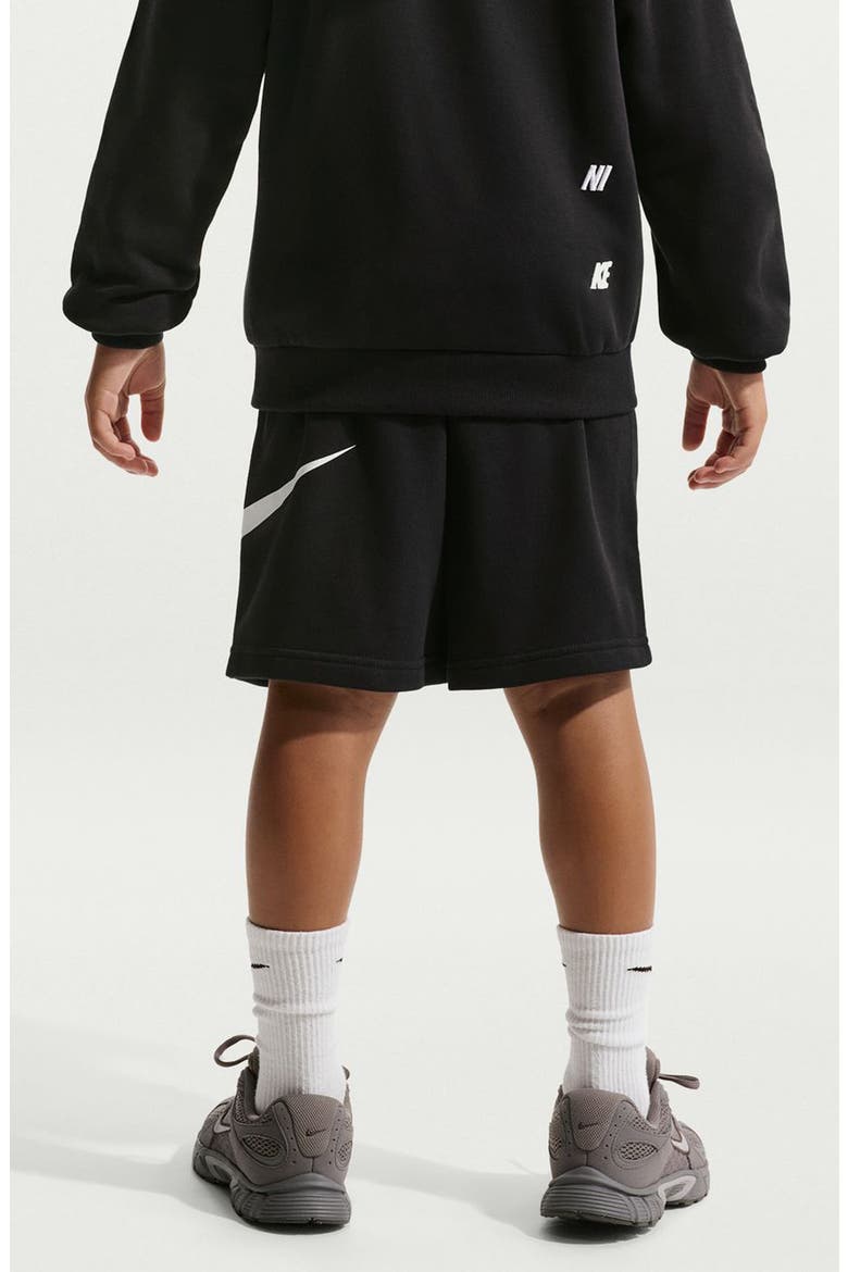 Kids' Logo Detail French Terry Shorts, Alternate, color, 010 BLACK/WHITE