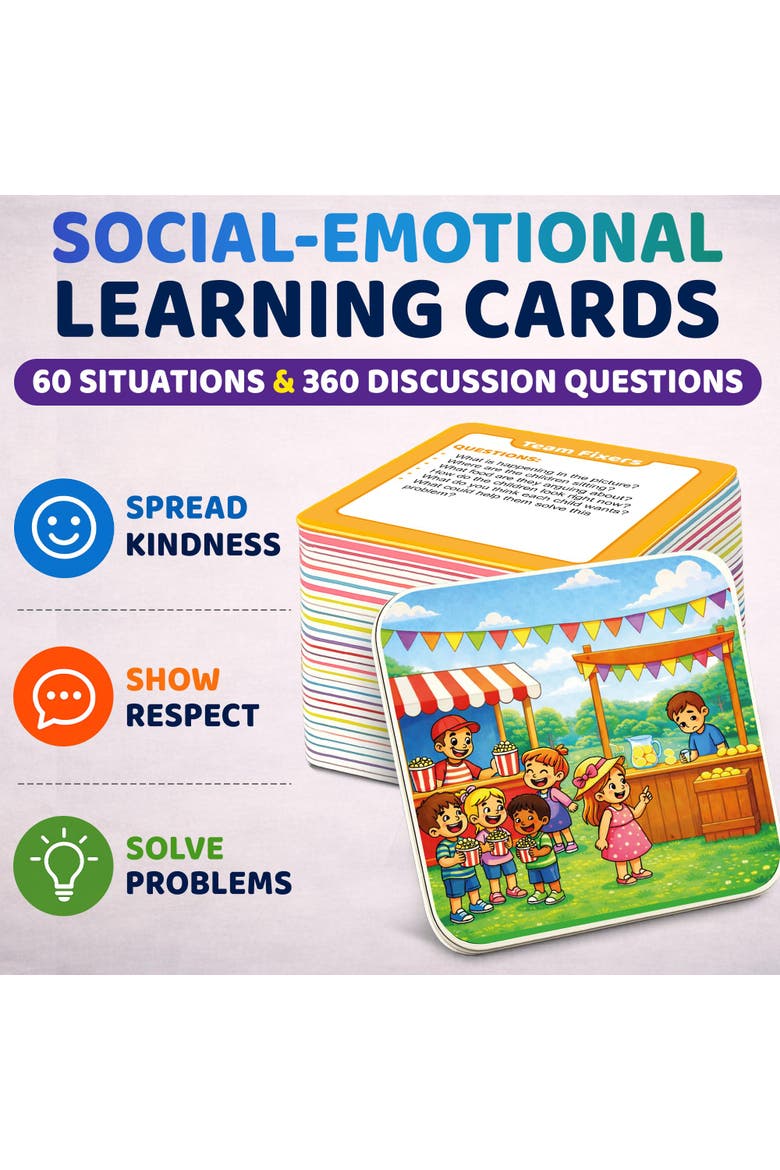Kids Flash Cards & Social Skills Card Games - Realistic Educational Toys, Alternate, color, Emotion