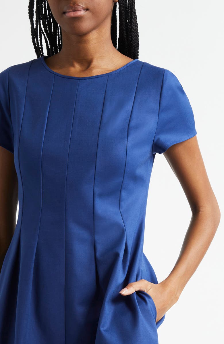 Emporio Armani Cotton Blend Fit & Flare Dress, Alternate, color, Cobalt Blue