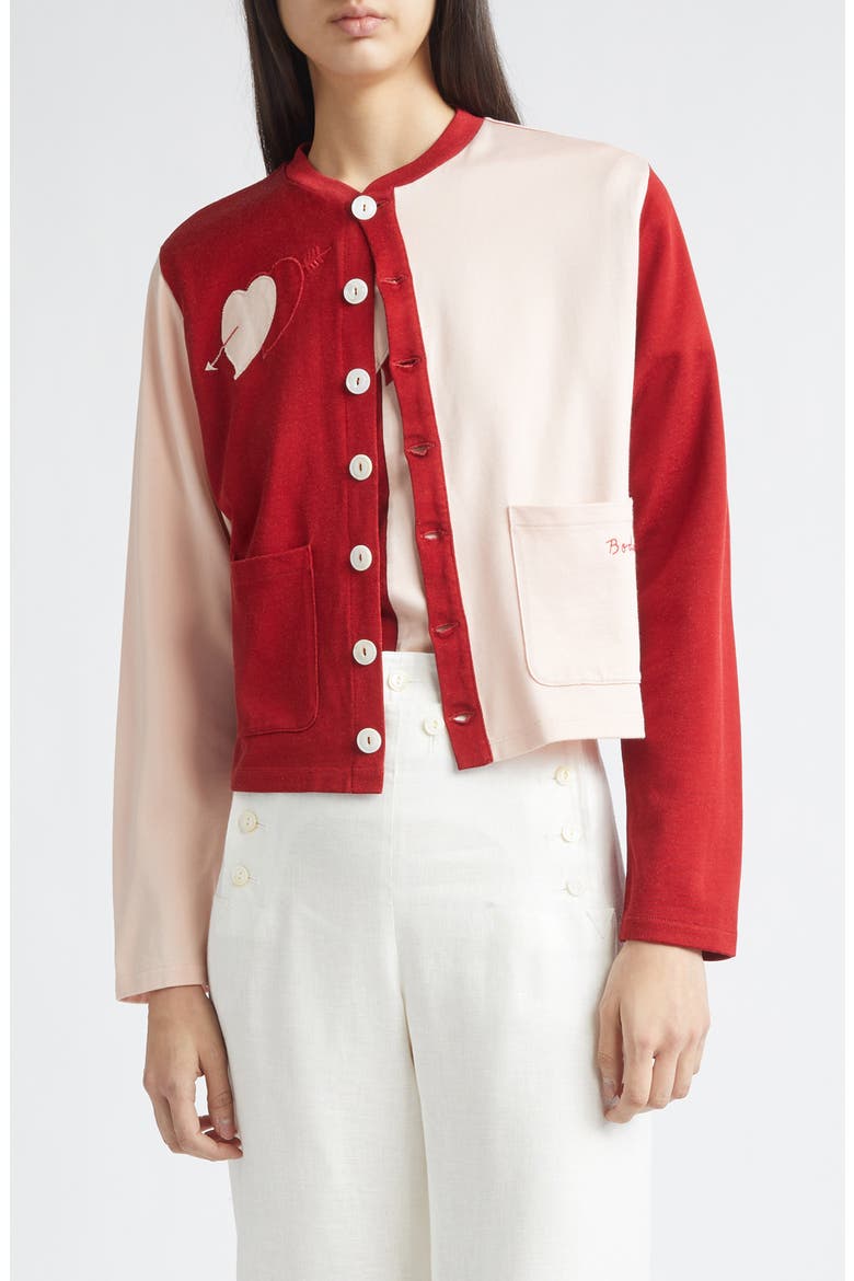 Wonderland Colorblock Cardigan, Main, color, RED PINK