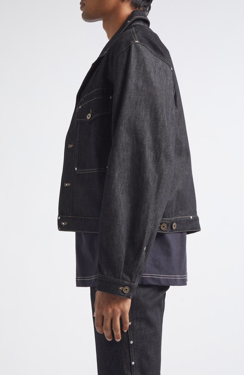 Lemaire Studded Denim Trucker Jacket, Alternate, color, Slate