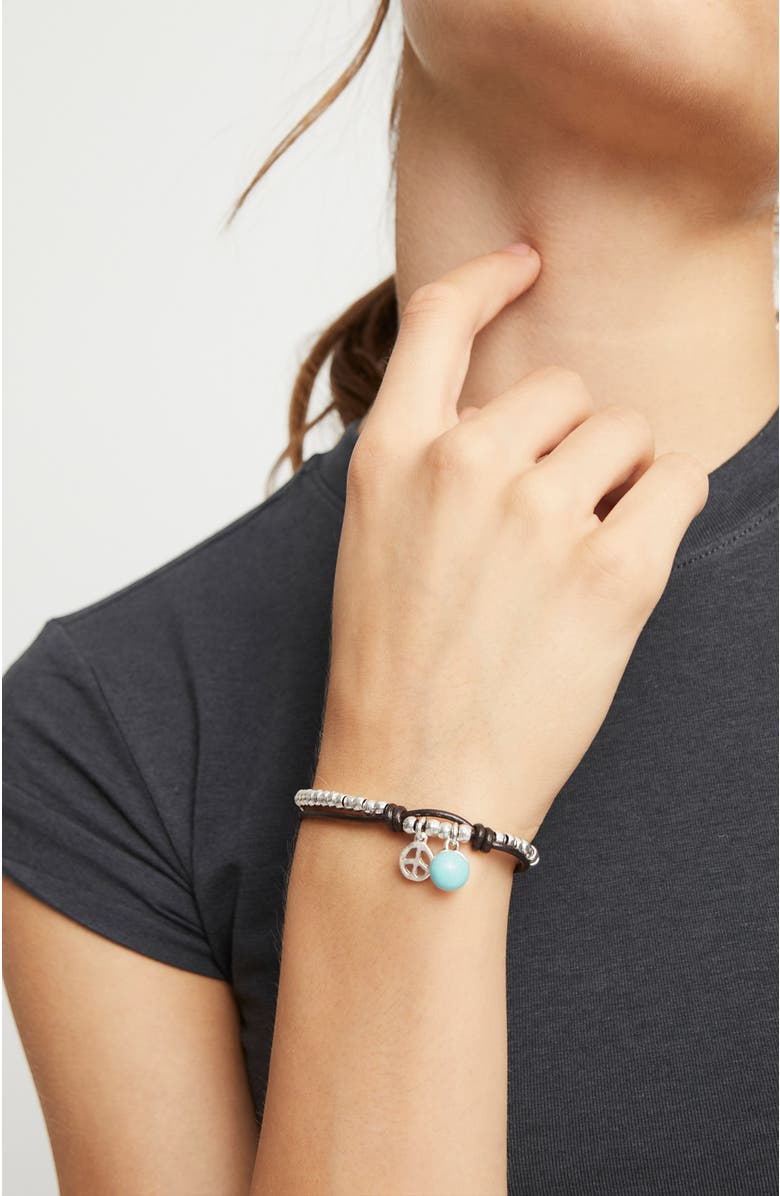 UNODE50 Turquoise Murano Bead Strap, Alternate, color, Silver