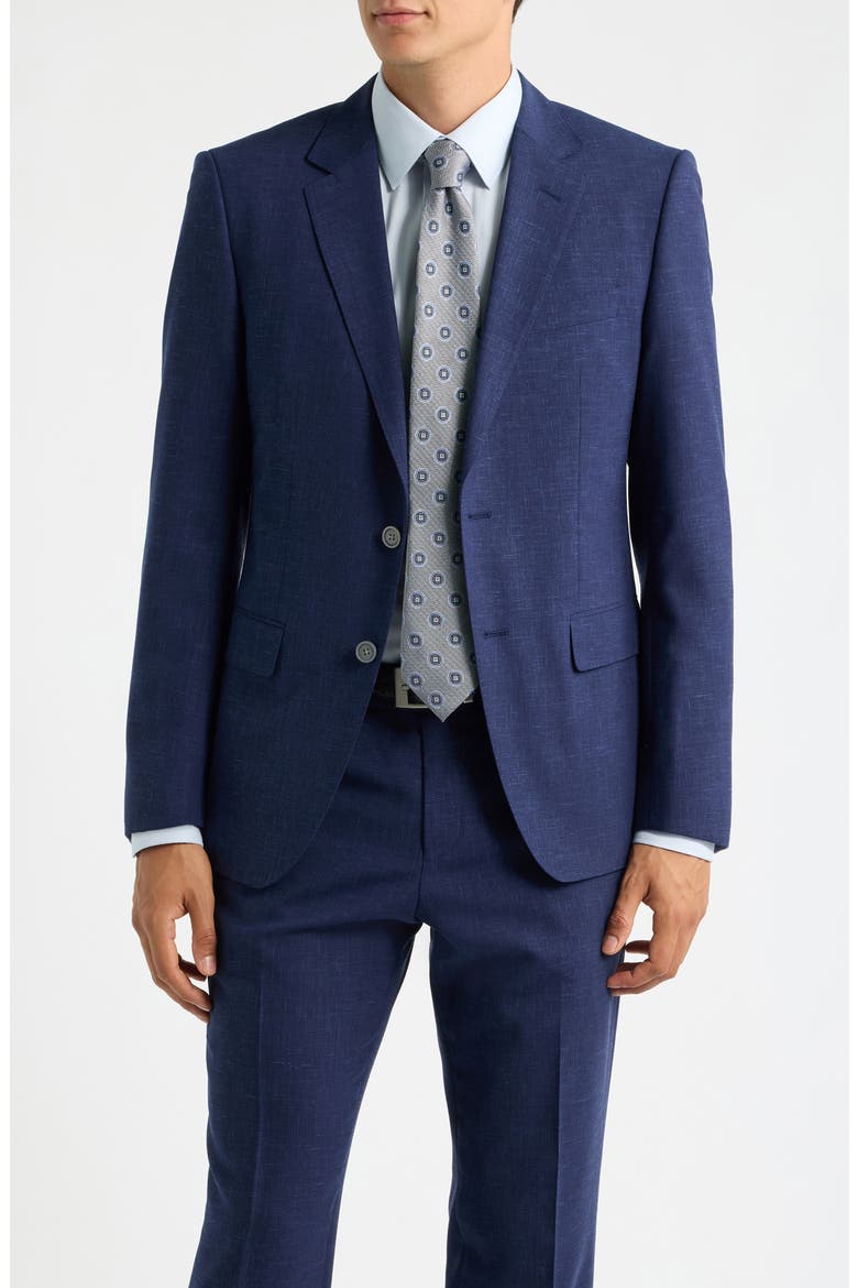Huge Trim Fit Virgin Wool Suit, Alternate, color, DARK BLUE