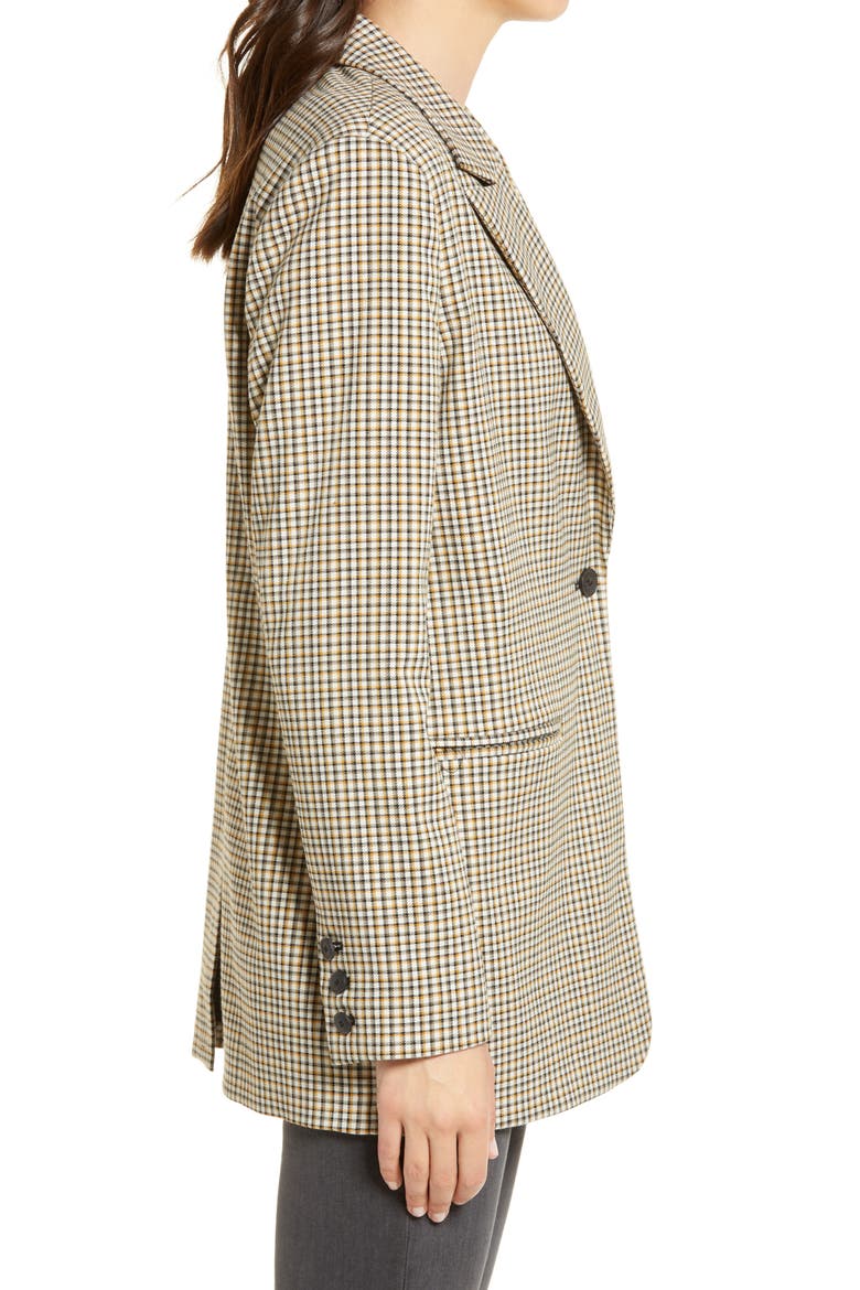 Plaid One-Button Blazer, Alternate, color, BEIGE QUAZAN PLAID